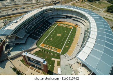 WACO, TEXAS, USA - AUGUST 1, 2018: Aerial photo McLane Stadium Baylor University Waco Texas