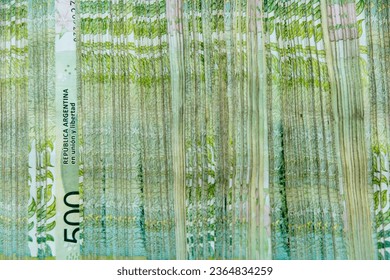  wad of 500 Argentine pesos  - Shutterstock ID 2364834259