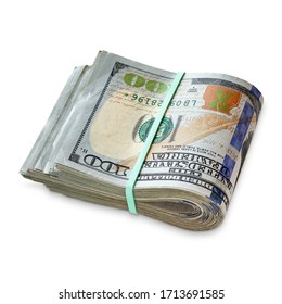 Wad Folded 100 Hundred Us Dollar Stock Photo (Edit Now) 1713691585