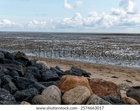 Similar – Image, Stock Photo Path into the Wadden Sea near Westerhever