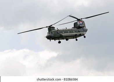 WADDINGTON, ENGLAND, UK - JULY 2: Chinook HC2 From No.18 Squadron At Waddington International Air Show On July 2, 2011 In Waddington, England, UK.