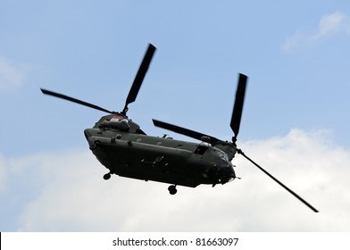 WADDINGTON, ENGLAND, UK - JULY 2: Chinook HC2 From No.18 Squadron At Waddington International Air Show On July 2, 2011 In Waddington, England, UK.