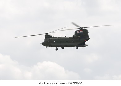 WADDINGTON, ENGLAND, UK - JULY 2: Chinook HC2 From No.18 Squadron At Waddington International Air Show On July 2, 2011 In Waddington, England, UK.