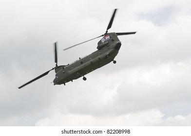 WADDINGTON, ENGLAND, UK - JULY 2: Chinook HC2 From No.18 Squadron At Waddington International Air Show On July 2, 2011 In Waddington, England, UK.