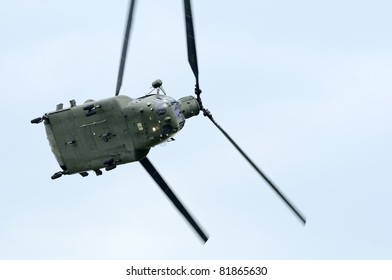 WADDINGTON, ENGLAND, UK - JULY 3: Chinook HC2 From No.18 Squadron At Waddington International Air Show On July 3, 2011 In Waddington, England, UK.