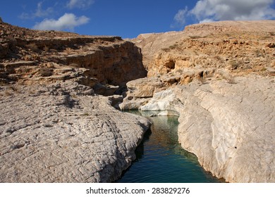 Wadi Bani Khalid Water Canyon In  Oman