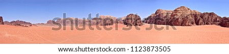 Wadi Rum desert, Jordan. Panoramic view. 
