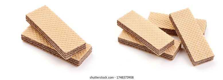 Wafer Biscuit, Isolated On White Background.