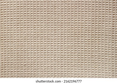 Waffle fabric with visible texture copy space for text and other web print design elements. Closeup of light natural cotton texture pattern for backdrop - Shutterstock ID 2162196777