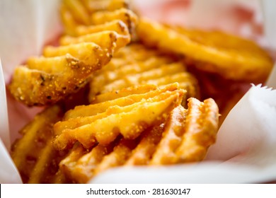 Waffle Fries In Basket