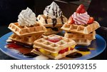 Waffle, Whipping Cream Waffle, Strawberry Whipped Cream Waffle, Hong Kong Waffle
