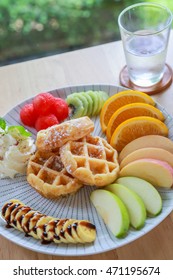 Waffles and fruit