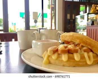 Waffles on the coffee table