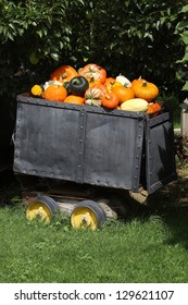 wagon with pumpkins