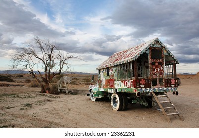 The Wagon At Salvation Mountain