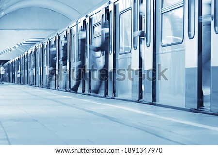 wagon train subway movement, transportation concept abstract background without people