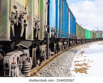 Wagons and tanks of freight trains - Shutterstock ID 2144520267