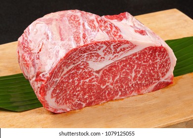 Wagyu Beef on wooden plate