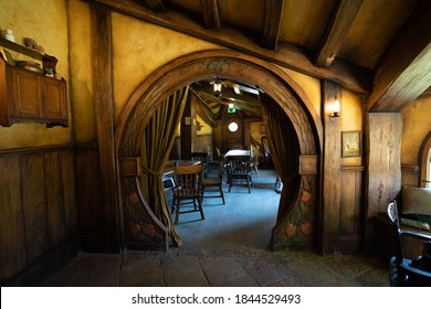 Waikato, New Zealand - Dec 28th, 2019: The Hobbiton Movie Set was a significant location used for The Lord of the Rings film trilogy and The Hobbit film trilogy
