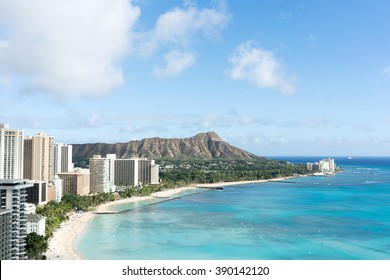 Waikiki Beach and Diamond Head in Hawaii