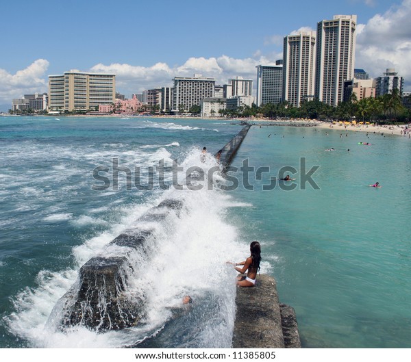Waikiki Beach Honolulu Hawaii Stock Photo Edit Now 11385805