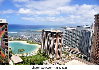 Waikiki beach is known as the world's greatest beach. Resort hotels stand behind the wide stretch of sandy beach that flows up to Diamond Head crater. - Powered by Shutterstock