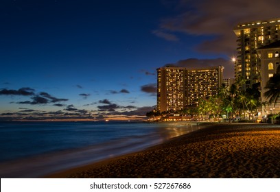 Waikiki Beach At Night