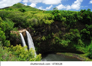 Wailua Waterfall On Kauai, Hawaii