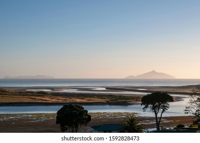 Waipu River Estuary At Dawn With Bream Bay In The Distance