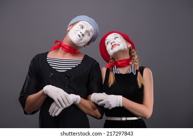 Waistup Portrait Funny Mime Couple Male Stock Photo (Edit Now) 217567732