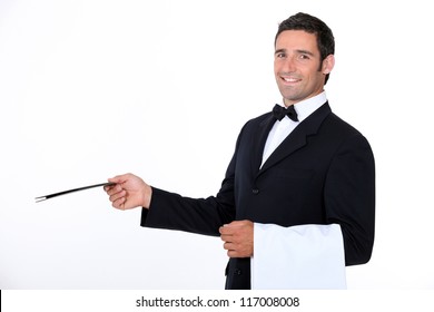A Waiter Of A Fancy Restaurant.