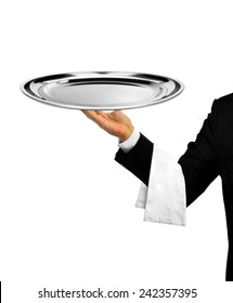 Waiter Serving Empty Platter