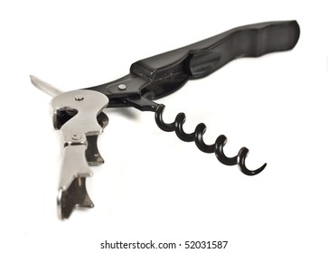 a waiter's friend corkscrew isolated on a white background.
