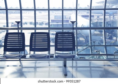 waiting chair in the airport - Shutterstock ID 99351287
