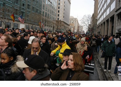 Waiting To Get In To The Parade At The Inauguration Of George W Bush...supporters And Protesters. (Editorial Use Only)