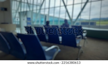 The waiting room for an airport in Samarinda, East Kalimantan, which was blurred