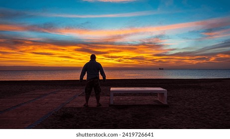 Waiting for the sunrise on the beach at Vera Playa in the south eastern corner of Spain - Powered by Shutterstock