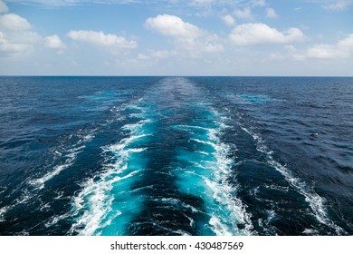 Wake Of The Cargo Ship Texture On The Sea