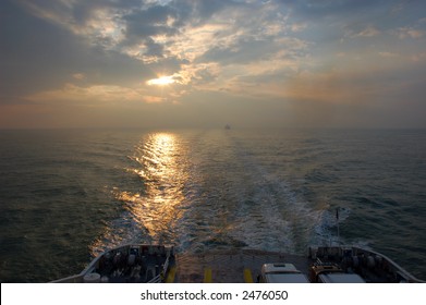 Wake Of A Ferry To England