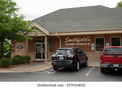 Wake Forest, NC- United States- 05-24-2021: The Exterior Of A Smithfield's Chicken N BBQ Restaurant. 