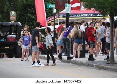 Wake Forest, NC/United States- 08/09/2019: Young People Enjoy Live Music During A 