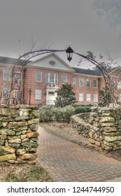 Wake Forest, North Carolina, USA – November 21, 2012: Historical Buildings And Gardens At The Southeastern Baptist Theological Seminary In Wake Forest, North Carolina.