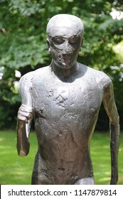 Wakefield, England Circa 2009: Running Man, Yorkshire Sculpture Park By Elisabeth Frink