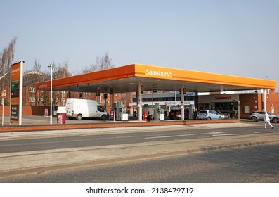 Wakefield, UK - March 23, 2022: A Petrol Station Of The Inner Bypass Road