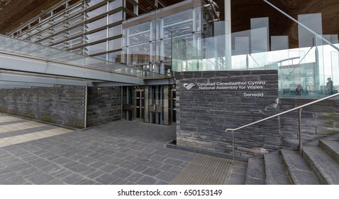 Wales, Cardiff - May 28, 2017: Entrance To National Assembly For Wales