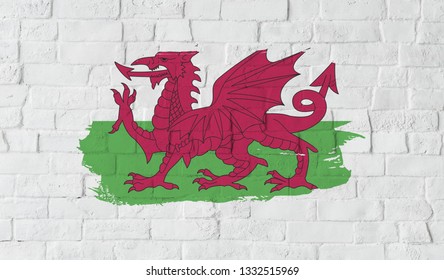 Wales Flag On The Wall.