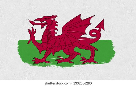   Wales Flag On The Wall.