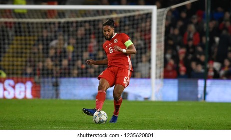 Wales V Denmark, Uefa Nations League, Cardiff City Stadium, 16/11/18: Ashley Williams Sprays The Ball From Defence To Attack