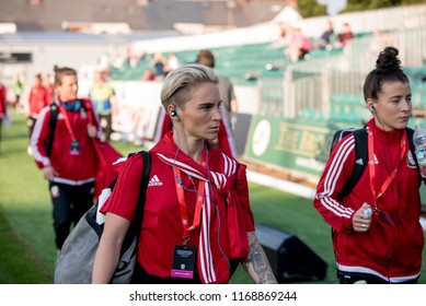 Wales V England, Rodney Parade, Newport, 31/8/18: Jess Fishlock Arrives For Wales V England