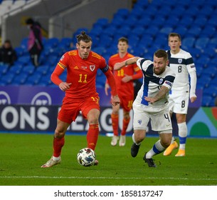 Wales V Finland,  Uefa Nations League 2020, Cardiff City Stadium, 18/11/20

Wales' Gareth Bale Takes On Finland's Joona Toivio